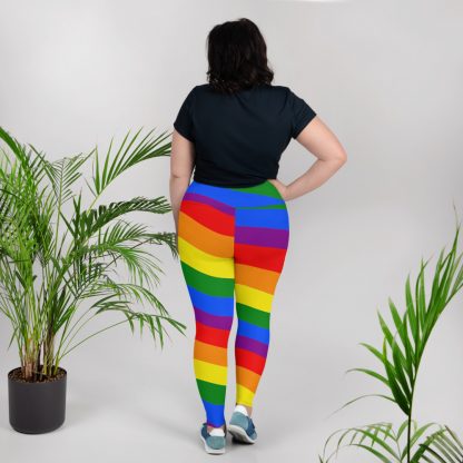 LGBTQ Owned Shop PRIDE Flag Rainbow All-Over Print Plus Size Leggings 2x to 6x - Image 2