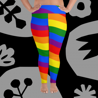 LGBTQ Owned Shop PRIDE Flag Rainbow All-Over Print Plus Size Leggings 2x to 6x - Image 7