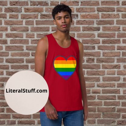 LGBTQ+ PRIDE Flag Heart of Love Tank Top - Various Color Options - Image 5
