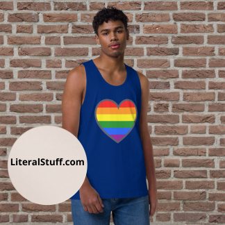 LGBTQ+ PRIDE Flag Heart of Love Tank Top - Various Color Options