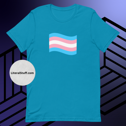 LGBTQ Owned Shop Trans Flag PRIDE Short Sleeved Tee - Various Color Options - Image 3