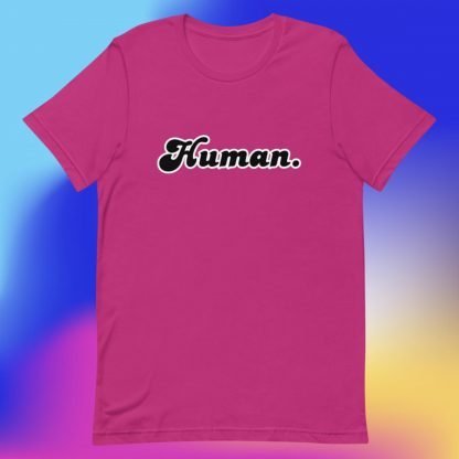 Human Minimalist Tee Black Fonts - Various Color Options - Image 2