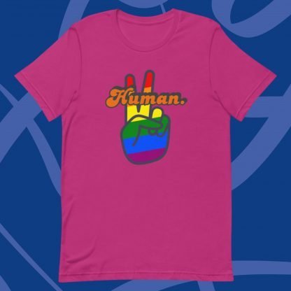 Human. PRIDE Flag Tee - Various Color Options - Image 2