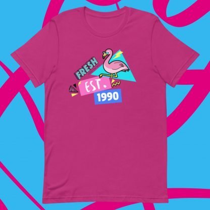 1990 Flamingo Birth Year 90s Baby Tee - Various Color Options - Image 2