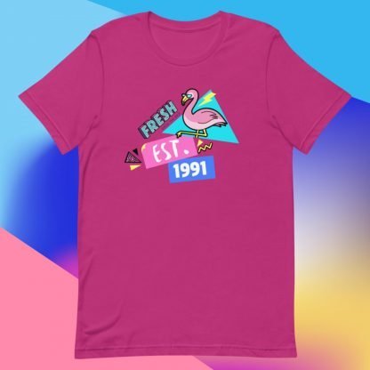 Flamingo 1991 Birth Year 90s Baby Tee - Various Color Options - Image 2