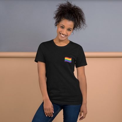 LGBTQ Owned Shop PRIDE FLAG Tee - Various Color Options - Image 2