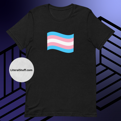 LGBTQ Owned Shop Trans Flag PRIDE Short Sleeved Tee - Various Color Options - Image 2
