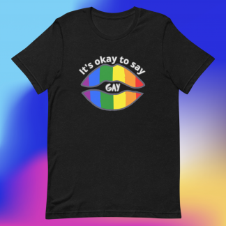 LGBTQ Owned Shop PRIDE It's okay to say gay Short Sleeved Tee - Various Color Options