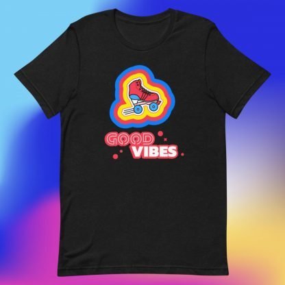 Good Vibes 70s 80s Roller Skate Tee - Various Color Options - Image 7