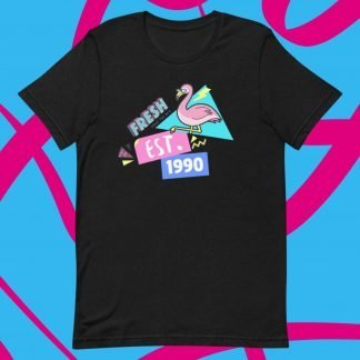 1990 Flamingo Birth Year 90s Baby Tee - Various Color Options