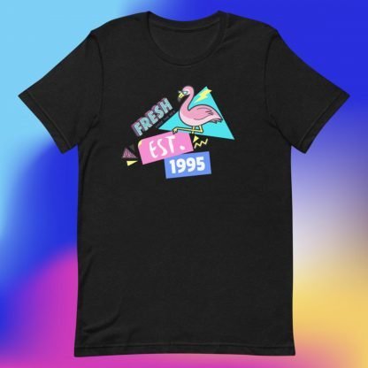 1995 Flamingo Birth Year 90s Baby Tee - Various color Options - Image 3