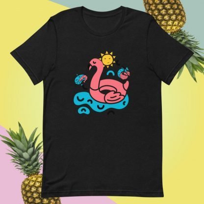 Super Cool Tacky Flamingo Summer Tee With a Shrimp - Various Color Options - Image 3