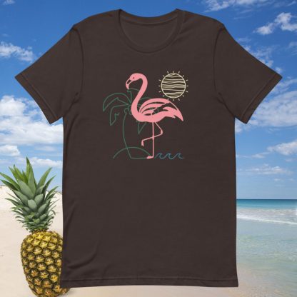 Flamingo Minimalist Beach Tropical Tee - Various Color Options - Image 2