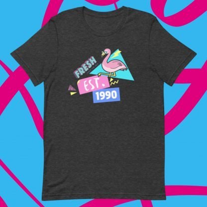 1990 Flamingo Birth Year 90s Baby Tee - Various Color Options - Image 3