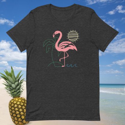 Flamingo Minimalist Beach Tropical Tee - Various Color Options - Image 3