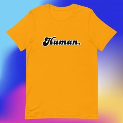 Human Minimalist Tee Black Fonts - Various Color Options - Image 4