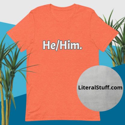 He/Him Pronouns Tee - Various Color Options - Image 2