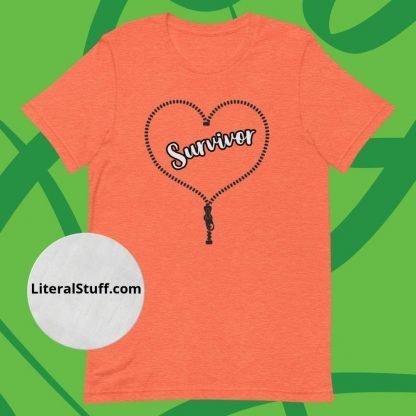 The Zipper Club Survivor Heart Unisex Tee - Various Color Options - Image 9