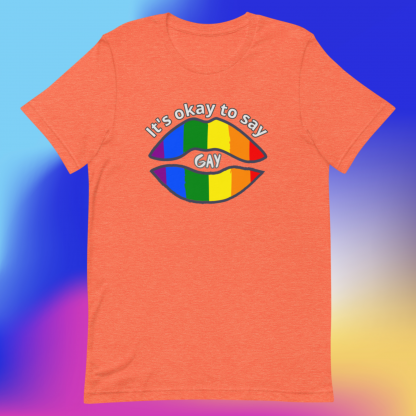 LGBTQ Owned Shop PRIDE It's okay to say gay Short Sleeved Tee - Various Color Options - Image 11