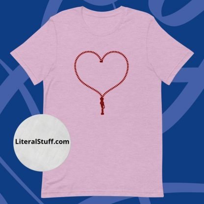 Minimalist Zipper Club Heart Unisex Tee - Various Color Options - Image 2