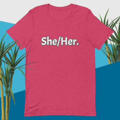 She/Her Pronoun Tee - Various Color Options - Image 11