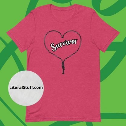 The Zipper Club Survivor Heart Unisex Tee - Various Color Options - Image 2