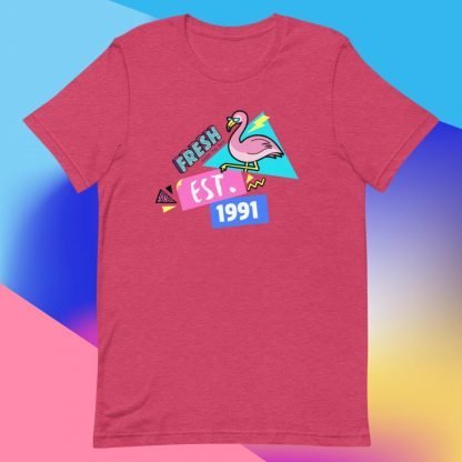 Flamingo 1991 Birth Year 90s Baby Tee - Various Color Options - Image 4