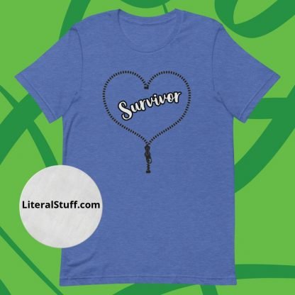 The Zipper Club Survivor Heart Unisex Tee - Various Color Options - Image 3