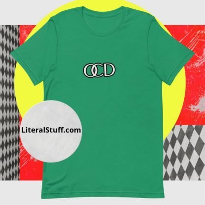 OCD Off Center and Tilted Letter Touching Unisex Tee - Various Color Options - Image 3