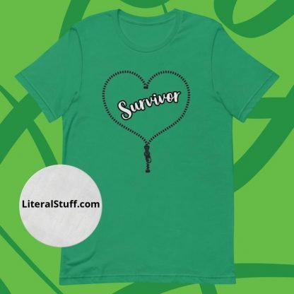 The Zipper Club Survivor Heart Unisex Tee - Various Color Options - Image 4