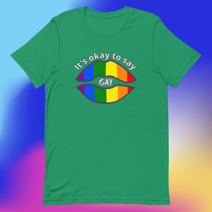 LGBTQ Owned Shop PRIDE It's okay to say gay Short Sleeved Tee - Various Color Options - Image 9