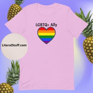 LGBTQ Owned Shop Ally Unisex Tee PRIDE Heart Flag - Various Color Options