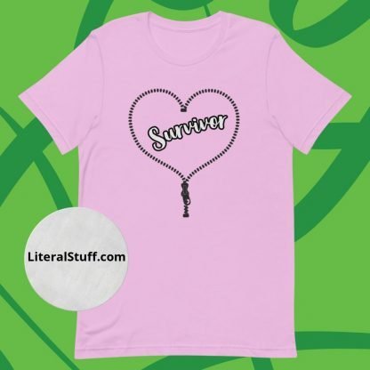 The Zipper Club Survivor Heart Unisex Tee - Various Color Options - Image 8