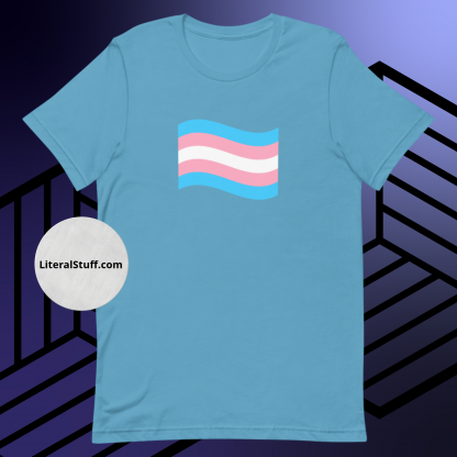 LGBTQ Owned Shop Trans Flag PRIDE Short Sleeved Tee - Various Color Options - Image 4