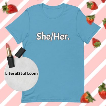 She/Her Pronoun Tee - Various Color Options - Image 4