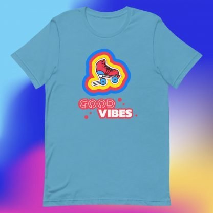 Good Vibes 70s 80s Roller Skate Tee - Various Color Options - Image 3