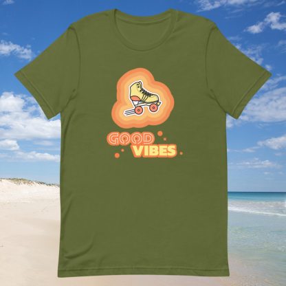Good VIbes Roller Skate 70s Vibe Tee - Various Color Options - Image 4