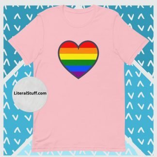 LGBTQ Owned Shop PRIDE Heart Flag Short Sleeved Statement Tee - Various Color Options