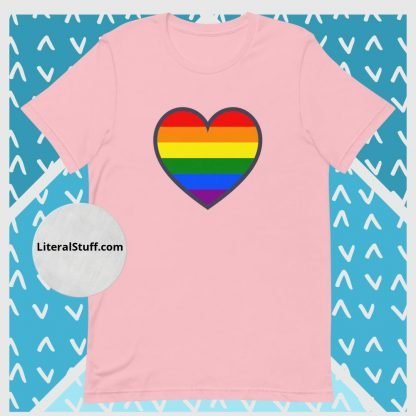 LGBTQ Owned Shop PRIDE Heart Flag Short Sleeved Statement Tee - Various Color Options