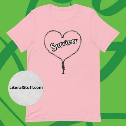 The Zipper Club Survivor Heart Unisex Tee - Various Color Options - Image 5