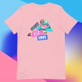 Flamingo 1991 Birth Year 90s Baby Tee - Various Color Options