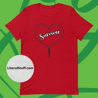 The Zipper Club Survivor Heart Unisex Tee - Various Color Options - Image 6