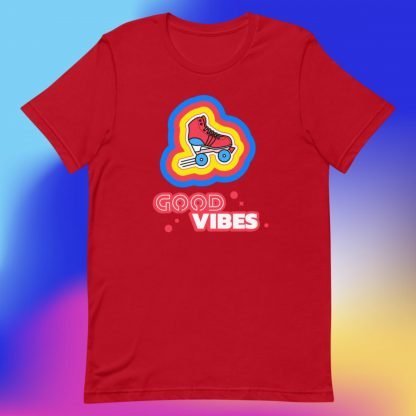 Good Vibes 70s 80s Roller Skate Tee - Various Color Options - Image 4