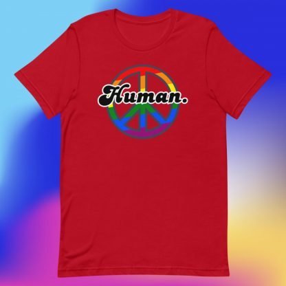 Human PRIDE  Peace Flag Tee - Various Color Options - Image 2