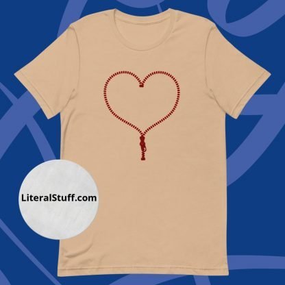 Minimalist Zipper Club Heart Unisex Tee - Various Color Options - Image 5