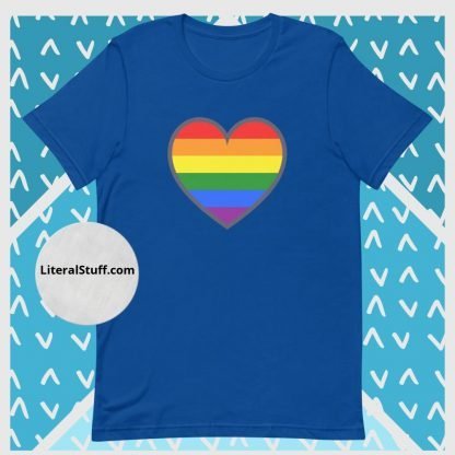 LGBTQ Owned Shop PRIDE Heart Flag Short Sleeved Statement Tee - Various Color Options - Image 10
