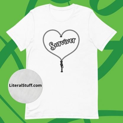 The Zipper Club Survivor Heart Unisex Tee - Various Color Options - Image 7