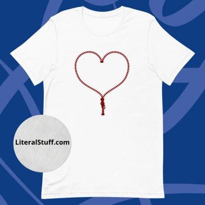 Minimalist Zipper Club Heart Unisex Tee - Various Color Options