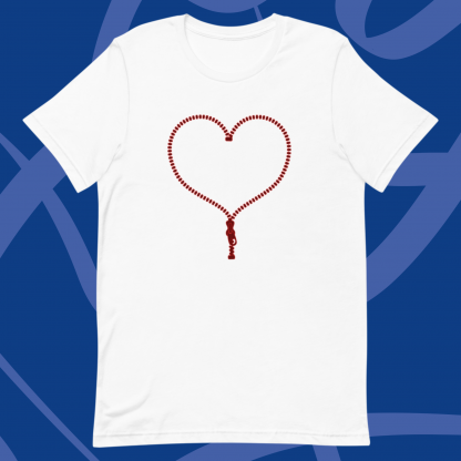 Minimalist Zipper Club Heart Unisex Tee - Various Color Options - Image 7