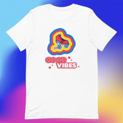Good Vibes 70s 80s Roller Skate Tee - Various Color Options - Image 5